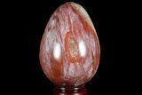 Colorful, Polished Petrified Wood Egg - Triassic #74736-1